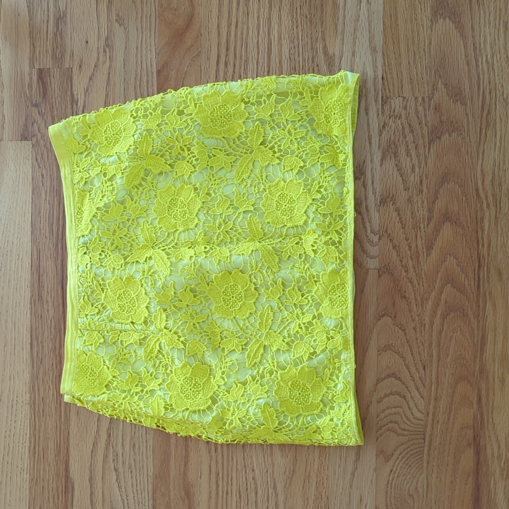 Madewell Yellow Lace Mini Skirt